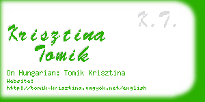 krisztina tomik business card